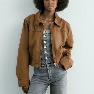 Zara bomber jacket lightweight spring casual collared